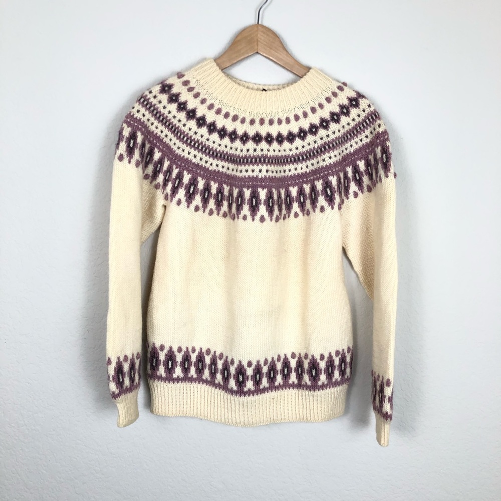 Vintage Loden Plankl Fairisle Pullover Sweater sz S